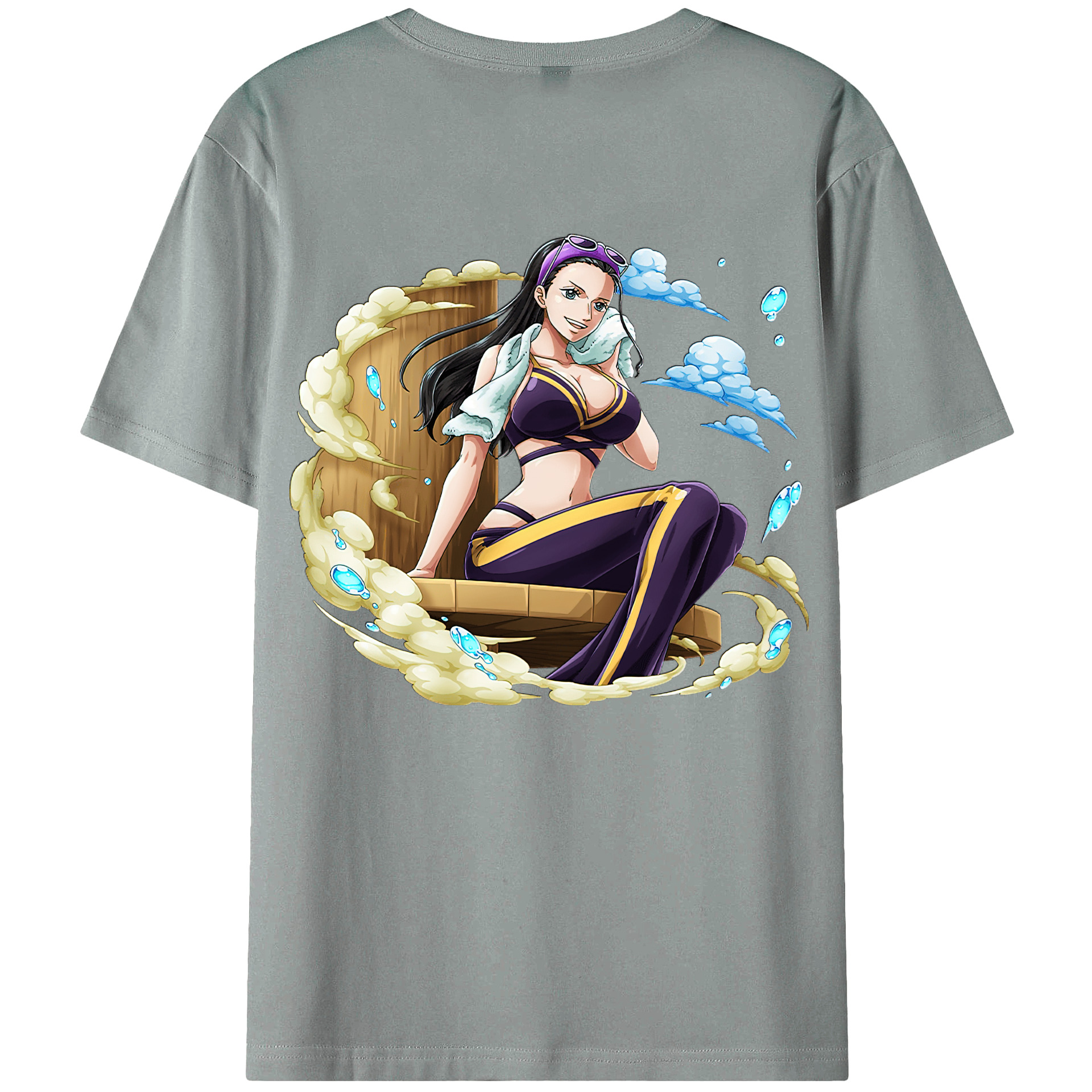 ワンピース ニコ・ロビン ONE PIECE Nico Robin 綿100％ メンズ半袖Tシャツ（バックプリント） 通気性